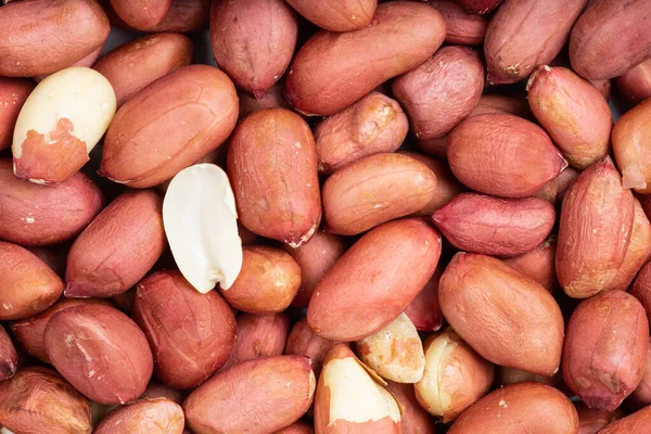 Lebensmittel Hintergrund Viele Geschälte Erdnusskerne — Stockfoto