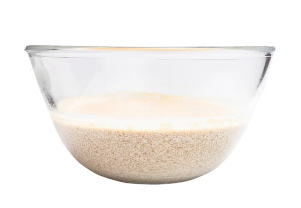 Side View Amaranth Porridge Boiled Coconut Milk Glass Bowl Isolated — Stock Photo, Image