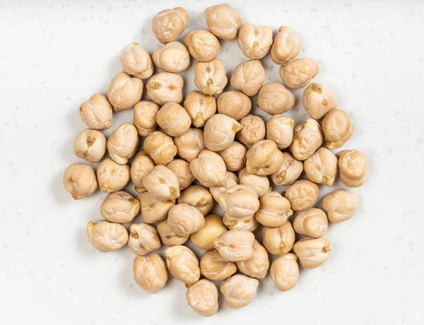 Top View Pile Raw Dried Chickpea Seeds Close Gray Ceramic — Stock Photo, Image