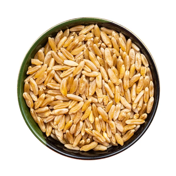 Top View Kamut Khorasan Wheat Grains Bowl Isolated White Background Royalty Free Stock Photos