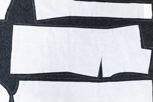 Раскладка Бумаги Шитья Узоров Платья Темную Ткань — стоковое фото