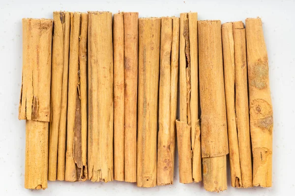 Top View Several Sticks Alba Premium Ceylon Cinnamon Close Gray — Stock Photo, Image