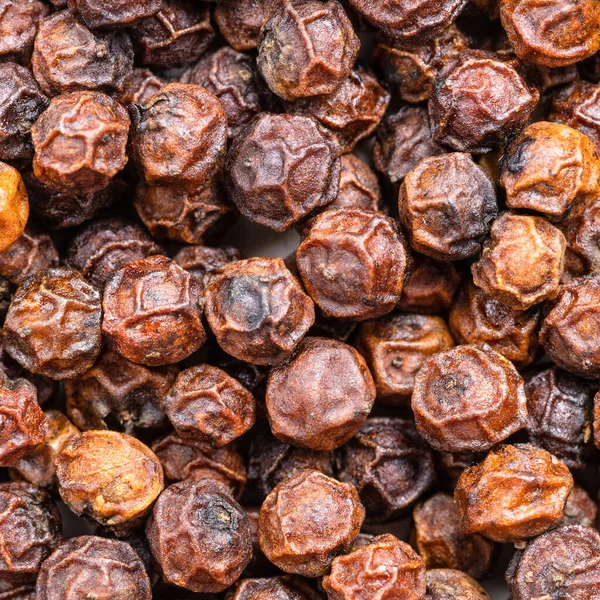 Square Food Background Red Kampot Peppercorns Close — Stock Photo, Image