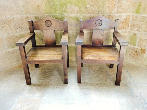 Armchairs in church-abbey of Mont Saint Michel — Stock Photo, Image
