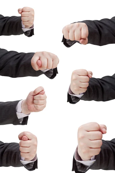 Set of hand gesture with clenched fingers — Stock Photo, Image