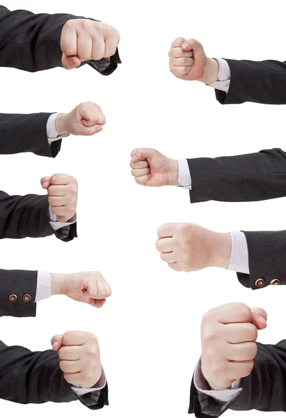 Set of fist punch - hand gesture — Stock Photo, Image