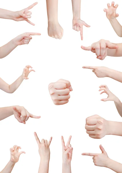 Set of aggressive hand gesture — Stock Photo, Image