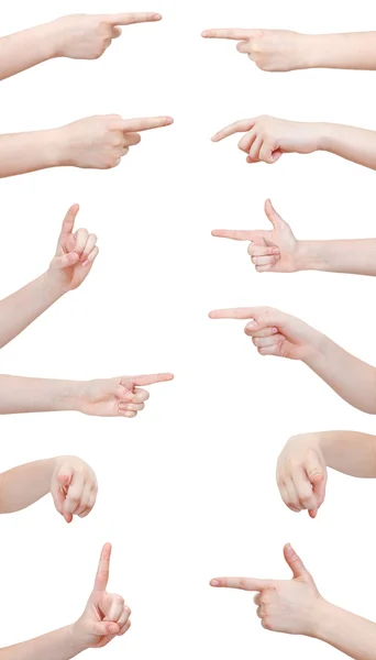 Set of hand gesture with forefinger — Stock Photo, Image