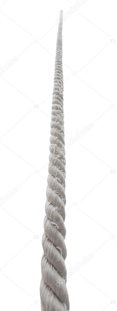 bottom view of textile cord isolated