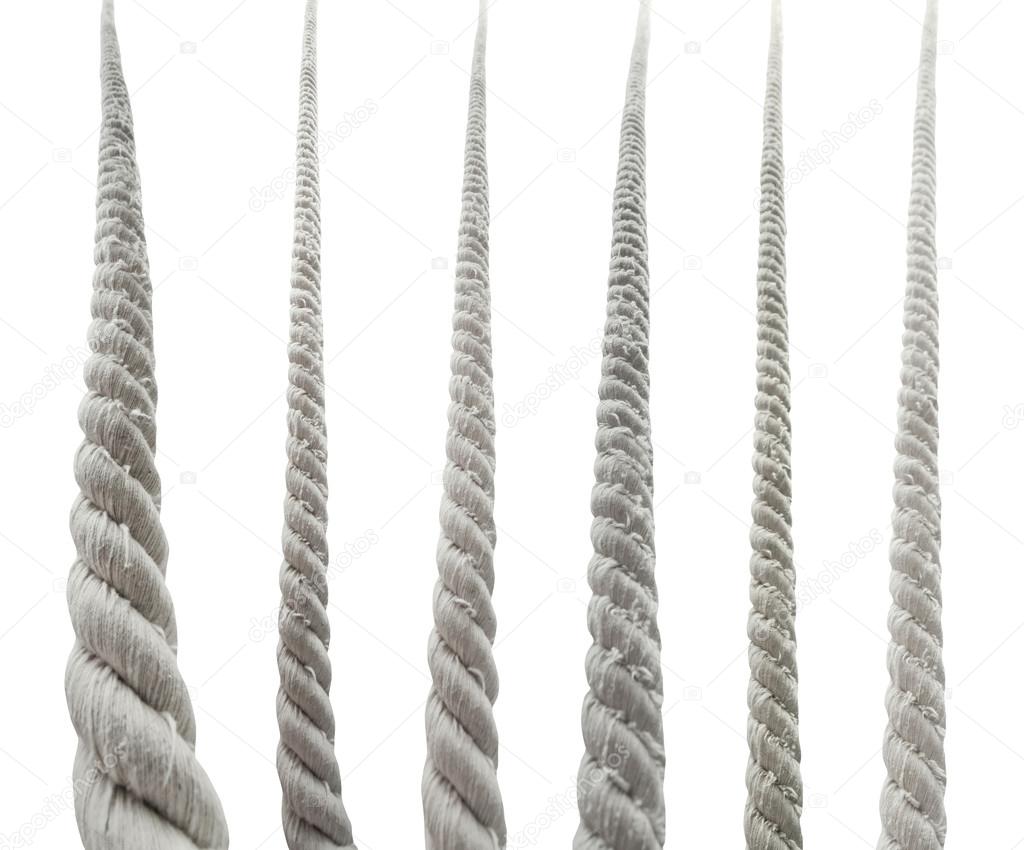 set of bottom views of textile rope isolated