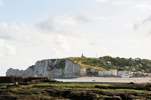 Zobrazit pláž na krásném normandském pobřeží eretrat — Stock fotografie