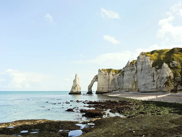 Panorama with cliffs on english channel beach — Stock Photo, Image