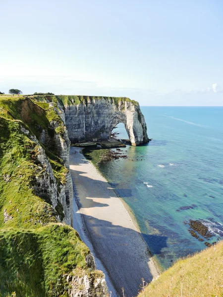 Küste des englischen Kanals Strand in Eretrat — Stockfoto