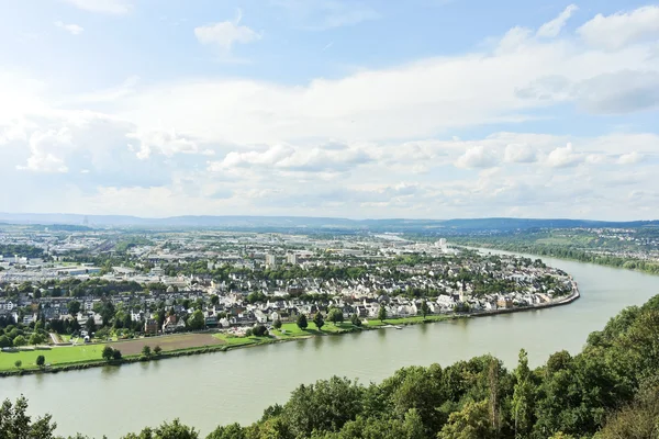 Acima vista da cidade de Koblenz, Alemanha — Fotografia de Stock