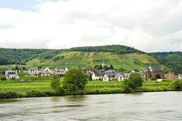 Ellenz Poltersdorf village on Moselle riverside — Stock Photo, Image