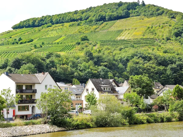 Casas em Ellenz Poltersdorf aldeia em Moselle — Fotografia de Stock