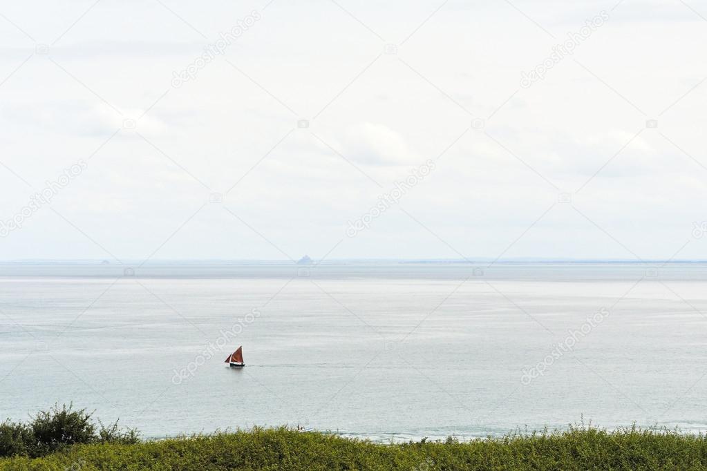 english channel and island mont saint-michel