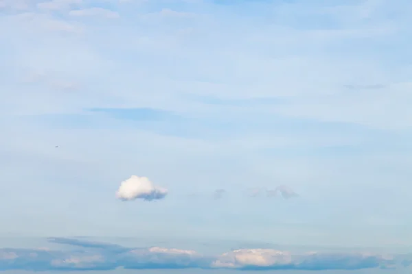 One white little cloud in blue autumn sky — Stock Photo, Image