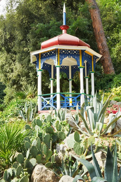 Paviljoen en cactus in Nikitsky botanische tuin — Stockfoto