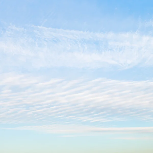 White cirrus clouds in blue afternoon sky — Stock Photo, Image