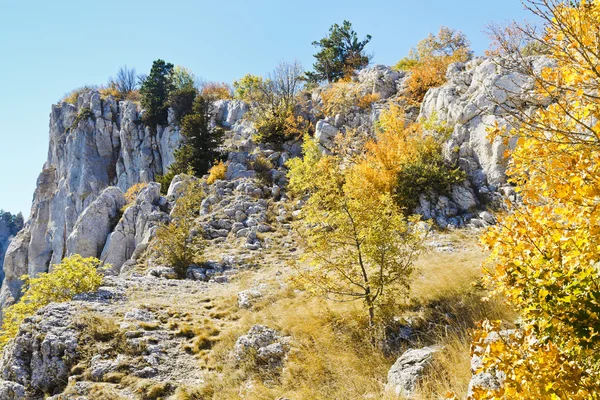 Pendiente montaña Ai-Petri en soleado día de otoño — Foto de Stock