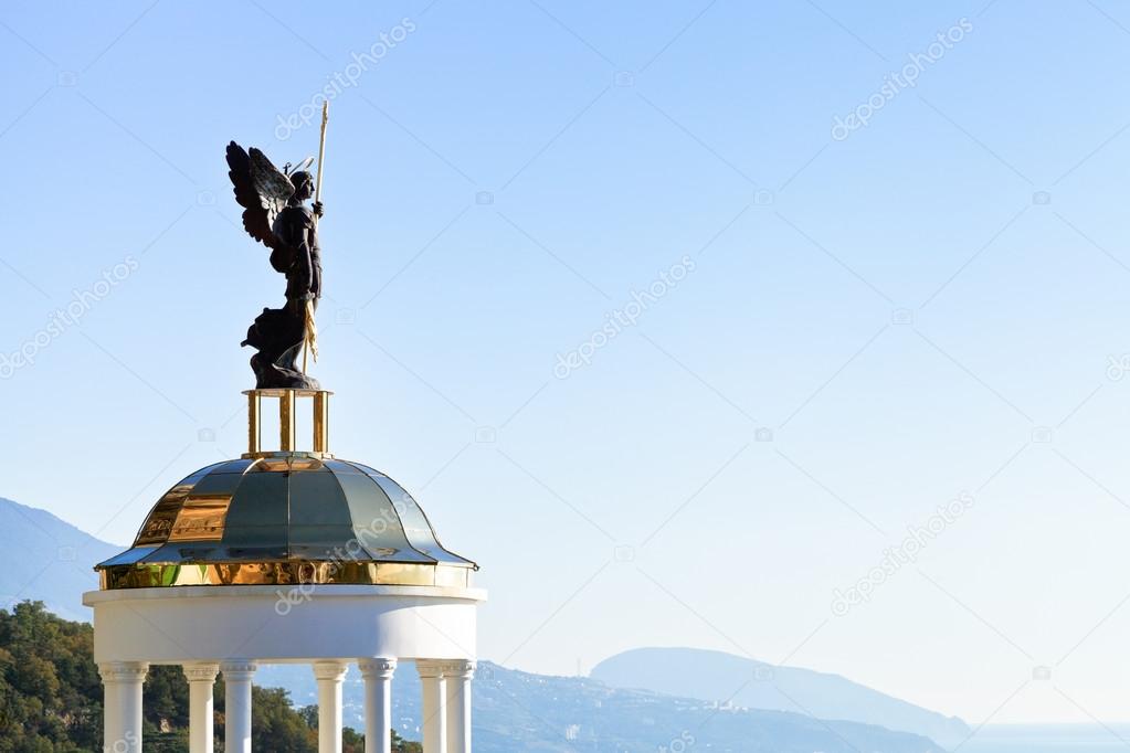 St. Michael the Archangel statue on kiosk, Crimea