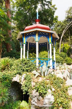 pavilion on stones in Nikitsky Botanical Garden clipart