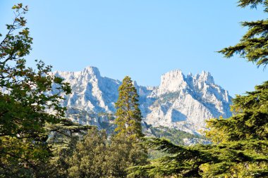 Alupka, Crimea dağdan Ai-Petri görünümünü