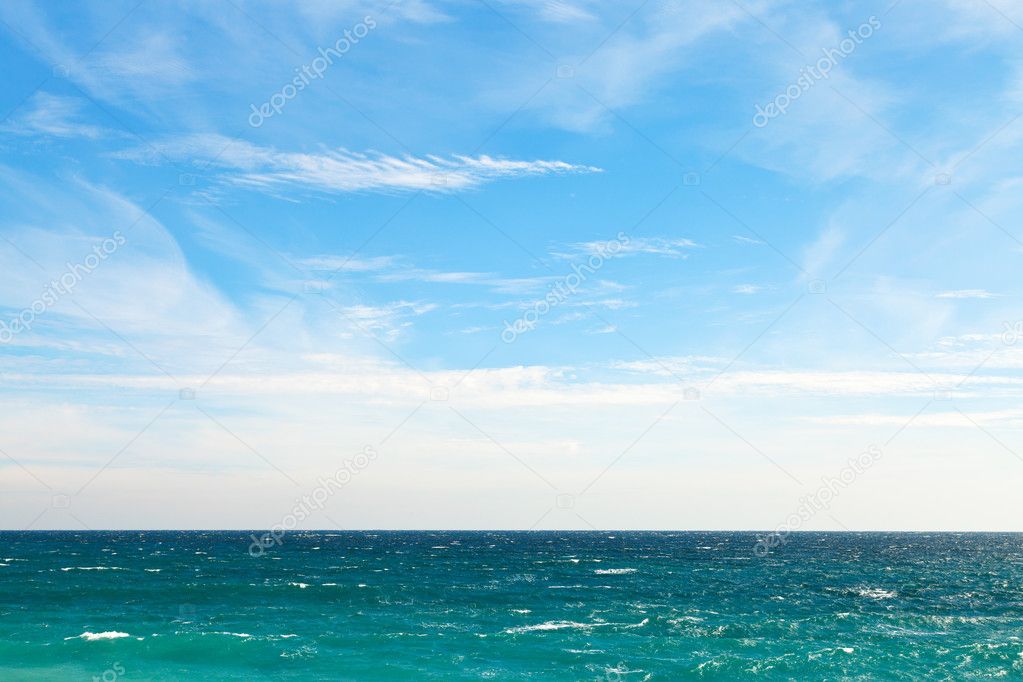 blue sky and dark water of Black Sea