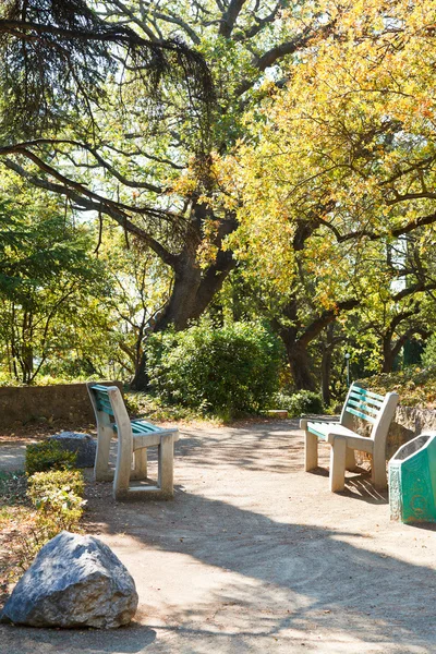 Садовые скамейки в парке Мишхор — стоковое фото