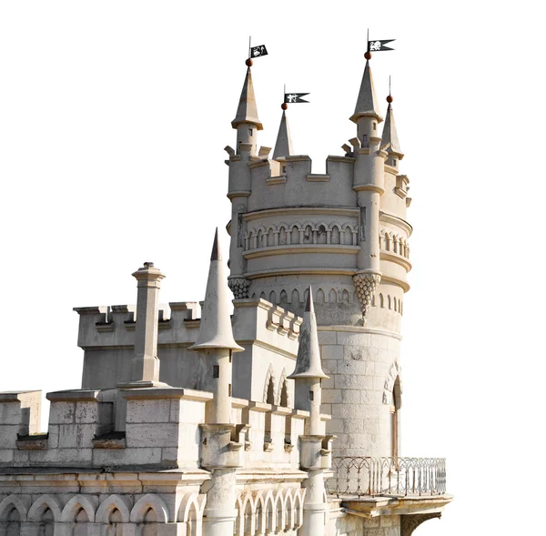 Schwalbennest Burg auf der Krim isoliert auf weiß — Stockfoto