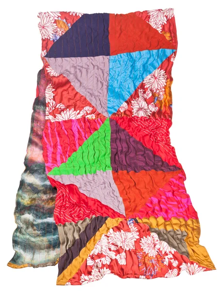 Handmade patchwork and batik scarf isolated — Stock Photo, Image
