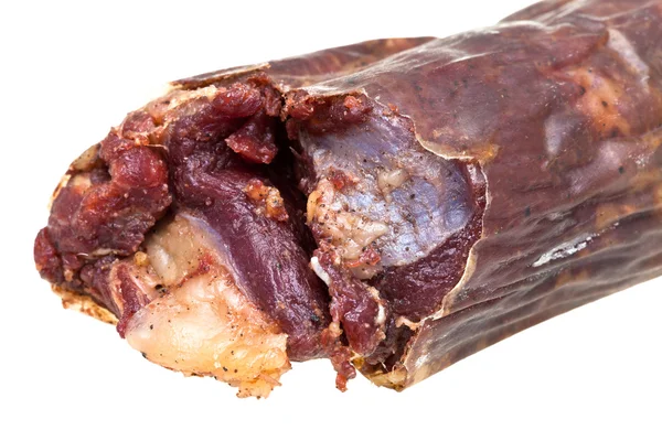 Salchicha de carne de caballo kazy primer plano aislado — Foto de Stock