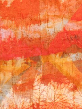 boyalı turuncu ipek Batik soyut süsleme