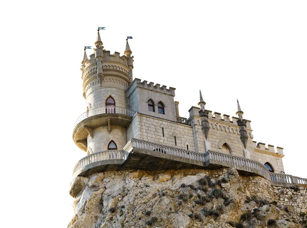 Schwalbennest Burg auf Klippe in Krim isoliert — Stockfoto