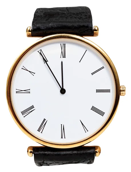 Cinco a doce en el dial de reloj de pulsera — Foto de Stock