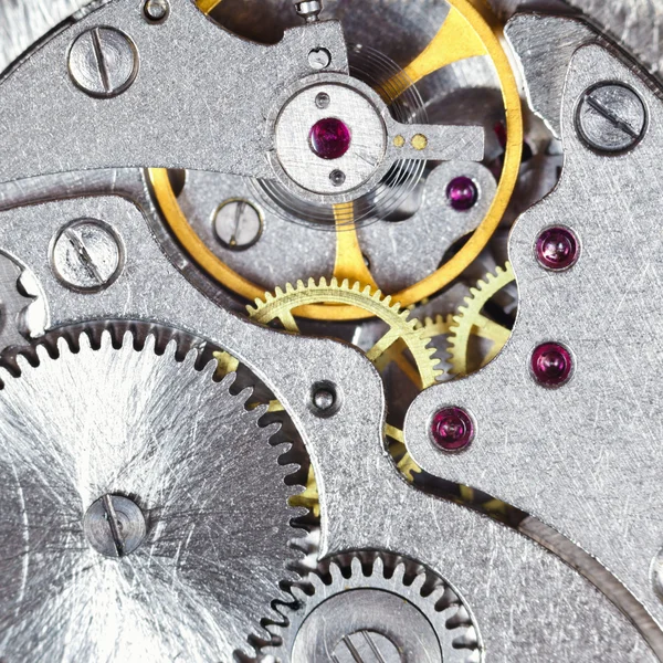 Background from steel mechanical clockwork — Stock Photo, Image