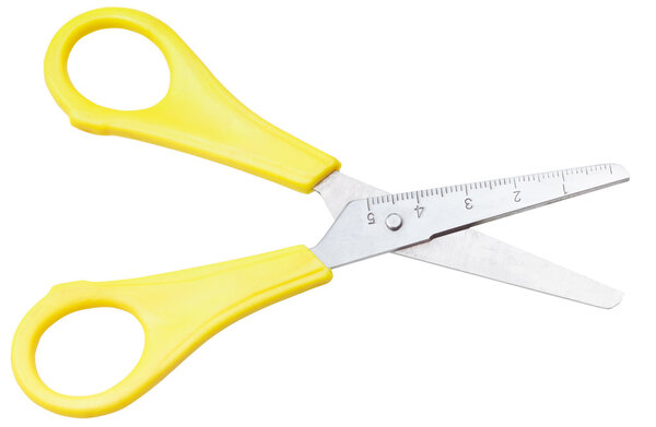 open school scissors for paper isolated on white