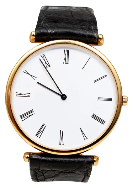 Cinq minutes à dix heures sur le cadran de la montre-bracelet — Photo