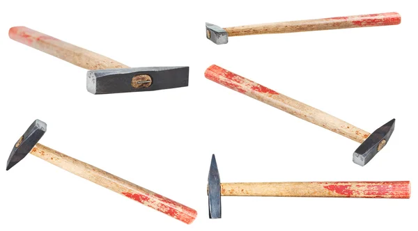 Set Cross Peen Hammers with square face isolated — Stock Photo, Image