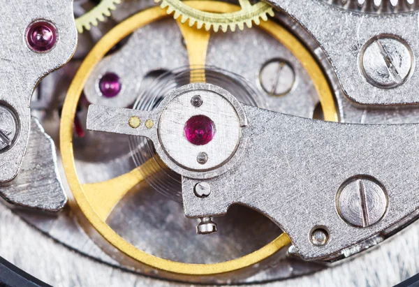 Steel mechanical movement of retro watch — Stock Photo, Image