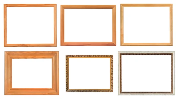 Set of different wooden picture frames — Stock Photo, Image