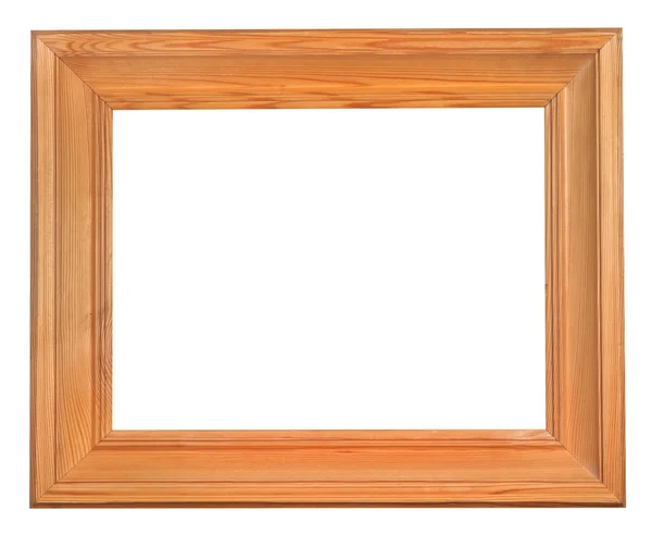 Simple wide wooden frame with cut out canvas — Stock Photo, Image