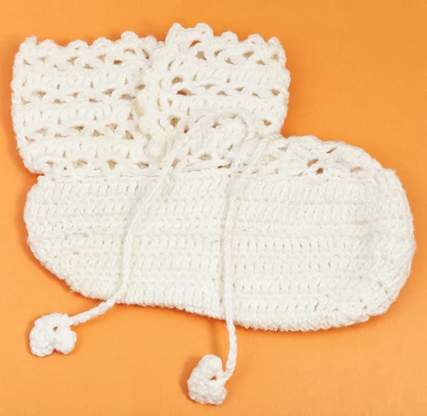 Textile baby's booties — Stock Photo, Image