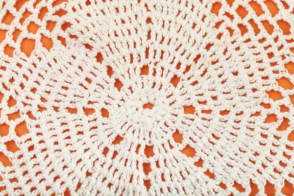 Ornament of lace placemat embroidered by crochet — Stock Photo, Image