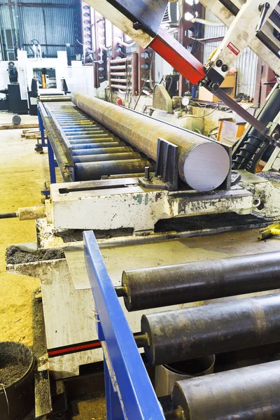 Cutting saw machine with steel bar — Stock Photo, Image