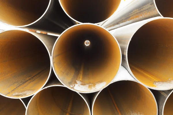 Tops of rusty pipes close up — Stock Photo, Image