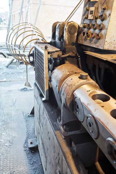 Steel cutting and bender lathe close up — Stock Photo, Image