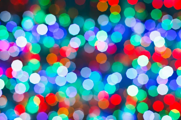 Luces borrosas de Navidad en la noche oscura — Foto de Stock