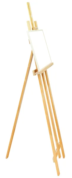 Simple easel with picture frame isolated — Stock Photo, Image